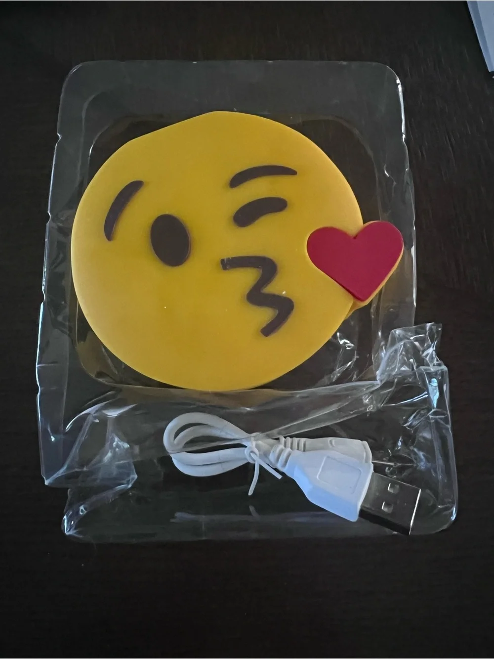Yellow Kiss Emoji Power Bank Portable Charger